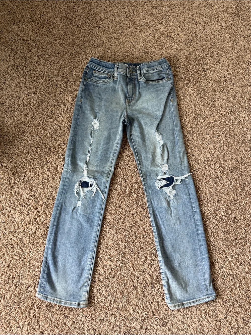 Old Navy Boys Distressed Light Blue Straight-Leg Jeans